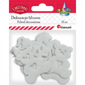 Dekoracje filcowe Titanum Świąteczne, 12szt